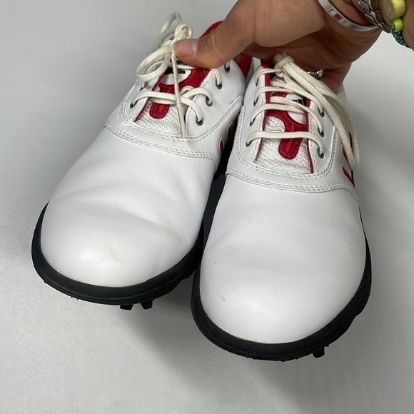 Adidas Women's W Comfort Stripe White & Red Golf Shoes Size 5.5 - Picture 4 of 8